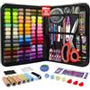 Pmbqifay Set da cucito per adulti, 50 colori, cucito professionale, include filo, forbici ergonomiche, aghi e molto altro ancora, mini set da cucito per principianti, viaggi, casa, scuola, fai da te