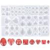 Penitue Stampi in Resina per Gemme, Stampi in Silicone Multiuso a Forma di Cuore Rotondo a Forma di Lacrima Kit la Creazione Gioielli Resina per Orecchini, Collane, Pendenti, Artigianato