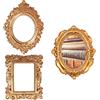 SZQIUNUBI Retro Mini Cornice di Posizionamento dei Gioielli - 3 Pezzi Portafoto Vintage In Resina Dorata per Desktop - Blocco per Grafici Monili