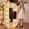 Mixifox 120cm Giallo Lettere Luminose,Decorazioni Compleanno Lettere Luminosi Giganti Compleanno,Lettere Grandi con LED,Decorazioni Festa Nozze Anniversario,Addobbi Compleanno,Lettera Luminosa,Lettera C