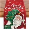 Artscope Runner da Tavolo per Natale 40x240cm Merry Christmas, Decorazioni a Tema Natalizio per del Tavolo da Pranzo Cucina Feste Fattoria (Albero di Natale e Babbo Natale - Rosso)
