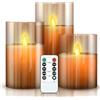 Homemory - Set 2 Candele LED Senza Fiamma Con Telecomando E Timer - Effetto Tremolante, Impermeabili IP55, Altezza 15 Cm, Avorio | Per Esterno E Interno