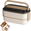 CHARMNAIL Lunch Box 1400ml, Porta Pranzo con Scomparti Acciaio Inossidabile 304, Impermeabile e Lavabile Lavastoviglie per Ufficio/Scuola