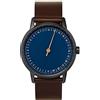 slow round 03 - Dark Brown Leather, Anthracite Case, Blue Dial