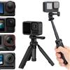 JJC Mini bastone selfie treppiede per DJI Osmo Action 6 5 Pro 4 3 Nero | Maniglia piccola portatile per GoPro Hero 13 12 11 10 9 Insta360 Ace Pro 2 per registrazione video e vlogging