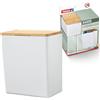 Tesa Baboo Organizer per Bagno L, Con Coperchio in Bambù, Bianco Opaco - Montaggio a parete senza foratura con strisce adesive Waterproof XL - 182 mm x 210 mm x 102 mm