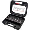 Trend Set di Frese per Router 6 Pezzi, Codolo 1/4 Pollice, Metallo Duro (TCT), Custodia Inclusa, SET/SS11X1/4TC