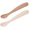 BÉABA Set 2 Cucchiaini Silicone Bebè 1ª Età - Dai 4 Mesi, Morbidi, Punta Arrotondata, Manico Lungo Ergonomico, Custodia da Trasporto, Finitura Anti-Polvere - Argilla/Pralin