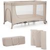 kk Kinderkraft Kinderkraft JOY 2 lettino per Bambini, lettino da Viaggio 2 in 1, letti per Bambini, Lettino, lettino da viaggio, Design Moderno, piccole Dimensioni una volta Ripiegato, Ruote, Beige