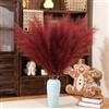 penepico Falso Erba di Pampa Rosso Bordeaux, 8 pezzi da 110 cm, fiori artificiali grandi di Pampa Bordeaux soffici lunghi fiori finti in piume per salotto bohémien, matrimonio