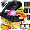 Enleber Mandolina per Verdure, Multifunzione Tritatutto Affettatrice Manuale,Con lama regolabile,Tagliaverdure Professionale per Cipolla, Pomodori,Patate