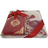 Imani Aksa Islam Tesbih - Tappeto da preghiera extra fine, salvaspazio, regalo per musulmani convertiti 1,20 x 0,70 m, 200 g, Namazlik Seccade Salah Sejadah... (rosso)