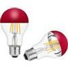 KOOYWAN 6W E27 Lampada a LED specchio Rosso A19 bianco caldo dimmerabile 2PCS