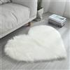 zhxinashu Tappeto Morbido a Forma di Cuore, Tappeto Salotto Bianco, Tappeti Piccolo Soffice in Peluche Ecopelliccia per Camera da Letto, Corridoio, Cameretta dei Bambini