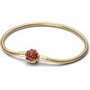 PANDORA Bracciale Donna Oro Disney La Bella e la Bestia 564019C01, 19 cm, Argento sterling, Nessuna pietra preziosa