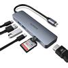 HOPDAY Hub USB C (7 in 1), adattatore USB C doppio monitor con HDMI 4K, porte dati USB 3.0 A & C da 5 Gbps, PD da 100 W, lettore di schede SD/TF, docking station USB C multiporta per MacBook Pro/Air,