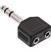 InLine 19919 Adattatore Audio, Spina Jack 6.3 mm a 2 x Presa Jack 3.5 mm, Stereo, Sdoppiatore, Nero