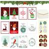 Zkaoai Cartoline di Natale, 12 Pezzi Auguri Natale, Cartolina di Natale con Busta e Adesivi, Biglietto Auguri Natale Regalo, per Bambini Amici Familiari per Natale, Regalo di Natale, Capodanno（C）