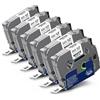 Labelwell Nastro Compatibile per Brother P-touch TZe-221 TZe221 TZe 9mm Nero su Bianco Label Tape per Brother PT-D200 PT-1010 1000 PT-H100R PT-H100LB PT-D400 PT-E100VP PT-H107B PT-E100 PT-H105, 6pz