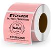 YIKIADA Etichette Termiche Autoadesive 50 X 50 mm Rosa Adesivi Colori Rimovibili Stampabili Impermeabili per Logo Codice a Barre QR inventario 500 pezzi per Rotolo