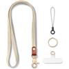 MORSUNBELA Porta Badge da Collo Cordino per Cellulare Portachiavi Bianco Crema | 48 cm Stirata Porta Badge da Collo Cordino Portachiavi Lungo Insegnanti Laccetti per Telefono Chiavi Permesso di Lavoro