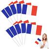 SEMINISMAR Piccola bandiera francese, piccola bandiera francese con asta di plastica, mini bandiera della Francia, bandiera nazionale francese, per celebrare la Coppa del Mondo, 14 x 21 cm, 10 pezzi