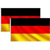 COCOSY 2 Pezzi Bandiera della Germania (Deutschland/Germany) 90x150 cm 100% Poliestere Bandiera Tedesca con Occhielli in Ottone - Resistente alle intemperie & Duratura - Flag per Sport & Festività