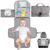 GREATRICH Borsa Fasciatoio Portatile Neonato, Fasciatoio Pieghevole Impermeabile e Lavabile, Fasciatoio Neonato Portatile con Tasca Salviette, Comodo Borsa Neonato per Viaggio, Grigio