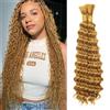 BLTYXT Deep Wave Bulk Hair 24 Inch 6 Bundles Synthetic Braiding Hair Curly Crochet Hair Boho Braids Natural Color for Hair Extensions (27, 24 Inch（6 Bundles）)