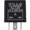 Justech 3 Pin Flasher Relay/Relè Lampeggiante Elettronico DC 12V Lampeggiatore Regolabile LED Relè per Indicatori di Direzione a LED/Moto/Auto/Bici/Motorcycle