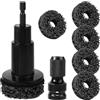 Sinbana Pulizia Mozzo Ruota Kit, Spazzola Pulizia Mozzo Kit Inclusa Testa di Rettifica Adattatore e Guarnizione per Auto Cerchi Restauro Compatibile con Trapano Elettrico e 12,7mm Percussione Chiave