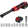 Gotrain Kit di chiavi a cricchetto senza fili 21V 3/8 80N·m cricchetto elettrico a velocità variabile, batteria e caricabatterie da 2,0 Ah, 8 prese, adattatore da 1/4, barra di estensione da 3