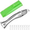 Eclove Coltello Multiuso,Coltello a Uncino Taglierino per Tappeti Gancio per Moquette Lama,con 10 Lame,Utter per Tappeti per Il Taglio di Pavimenti in PVC (Argento)