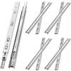 NECILO guide cassetti 450mm, portata 45 kg, estrazione totale con cuscinetti a sfera, per cucina, casa e ufficio, montaggio laterale, argento, 5 coppie (10 pezzi)