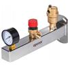 Uponor Fluvia Inox Gruppo Sicurezza 3 Bar per Riscaldamento con Attacco per Vaso di Espansione da 3/4 Pollice, Gruppo Attacco in Acciaio Inox per Riscaldamento Centralizzato