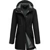Yuson Girl Giacca Softshell Donna Giacca Antipioggia Impermeabile Giubbotto a Vento Foderato Cappotto Mezza Stagione Leggero Traspirante Giubbotto Outdoor Parka per Trekking(Verde militare, L)