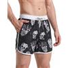 maamgic Costume Uomo Mare Corto Vintage Asciugatura Rapida Costume da Bagno Idrorepellente Pantaloncini Corto Swim Trunks con Fodera Rete e 3 Tasche, Nero M