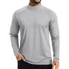 TACVASEN Maglia Tecnica Uomo a Maniche Lunghe Maglia Collo Alto Uomo Lupetto Maglie Lunghe Maglione Invernale Maglietta Sportiva Dolcevita Navy, 3XL