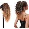 Ser Mulher Brianna Extension Coda Di Cavallo | Facile da applicare | Look naturale 100% | Termofibra resistente | Capelli Lunghi e Ricci,90 cm, 70 cm e 50 cm TERMOFIBRA (T-27 Castano Degrade, 50cm)
