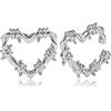 Vankula Peso Lobo Pesi Orecchie ear weights dilatatori in Acciaio inossidabile Cuore lobi piercing espansori Gioielli Uomo Donna 4mm Argento