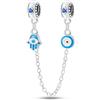LIGHTDOG Collana di sicurezza in argento 925 Charms Bracciali Regalo carino di gioielli per donne ragazzea Moda perline pendenti