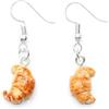 Miniblings Orecchini croissant per la colazione francese, per la cucina, fatti a mano, alla moda, orecchini placcati in oro, 14 mm, argilla polimerica