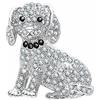 KristLand Cane Spilla di Cristallo Animale Spilla Pin Art Deco Moda Carino Cucciolo Cane Spilla Festa Natale di Compleanno Regalo per Le Donne