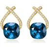 YONVUN austriaco cristallo goccia orecchini placcati 18K / oro rosa zircone pietra preziosa appesa orecchini rubino zaffiro smeraldo argento gioielli regalo per moglie mamma figlia fidanzata