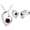 MICSAVI Collana e Orecchini di Cuore Set di Gioielli da Donna Ciondolo con Catenina Cuore in Argento Sterling 925 e Zirconia cubica