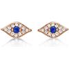 Diamond Treats Piccoli Orecchini Malocchio in Argento 925, Mini Orecchini Oro Rosa con Occhio Malvagio per Donna e Ragazza, Orecchini Donna con Pietre Zirconi, Disegno Occhio Turco