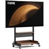 FITUEYES Supporto TV da Pavimento per 40-85 pollici, Carrello Porta TV con Ruote e Ripiani in legno Regolabili, Porta TV da Terra Mobile Max VESA 600x400mm Portata 60kg