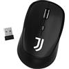 TECHMADE Mouse Wireless Juventus | Design Ufficiale Squadra | Tecnologia Senza Fili | Sensore Ottico Preciso | Ergonomico e Silenzioso | Plug & Play (COMPATTO NERO)