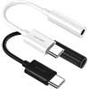 MAS CARNEY │ Confezione da 2 adattatori da USB tipo C a AUX femmina da 3,5 mm, jack audio per cuffie, compatibile con Samsung Huawei OPPO Vivo Google Pixel Mi iPad Pro MacBook