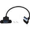 HuaLiSiJi Cavo USB 3.0 per Montaggio a Pannello Prolunga USB 3.0 90 Gradi Cavo USB Maschio Femmina Corto per Mouse, Tastiera, Stampante (Incurvato verso l'alto, 0.3 m)
